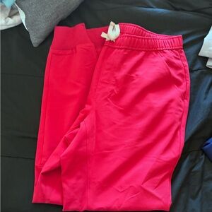 Large figs bottoms joggers electric red straight leg